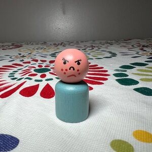 VTG Fisher Price Wooden Little People Angry Boy